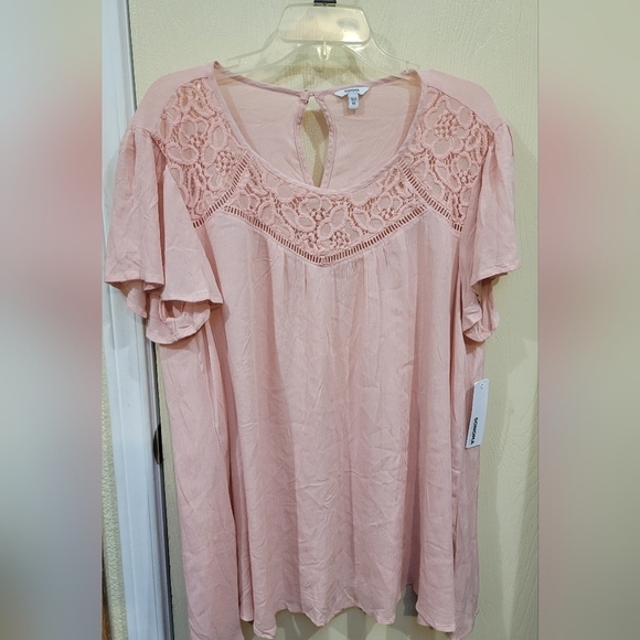 Nwt Shell pink flutter sleeve blouse - Picture 1 of 4